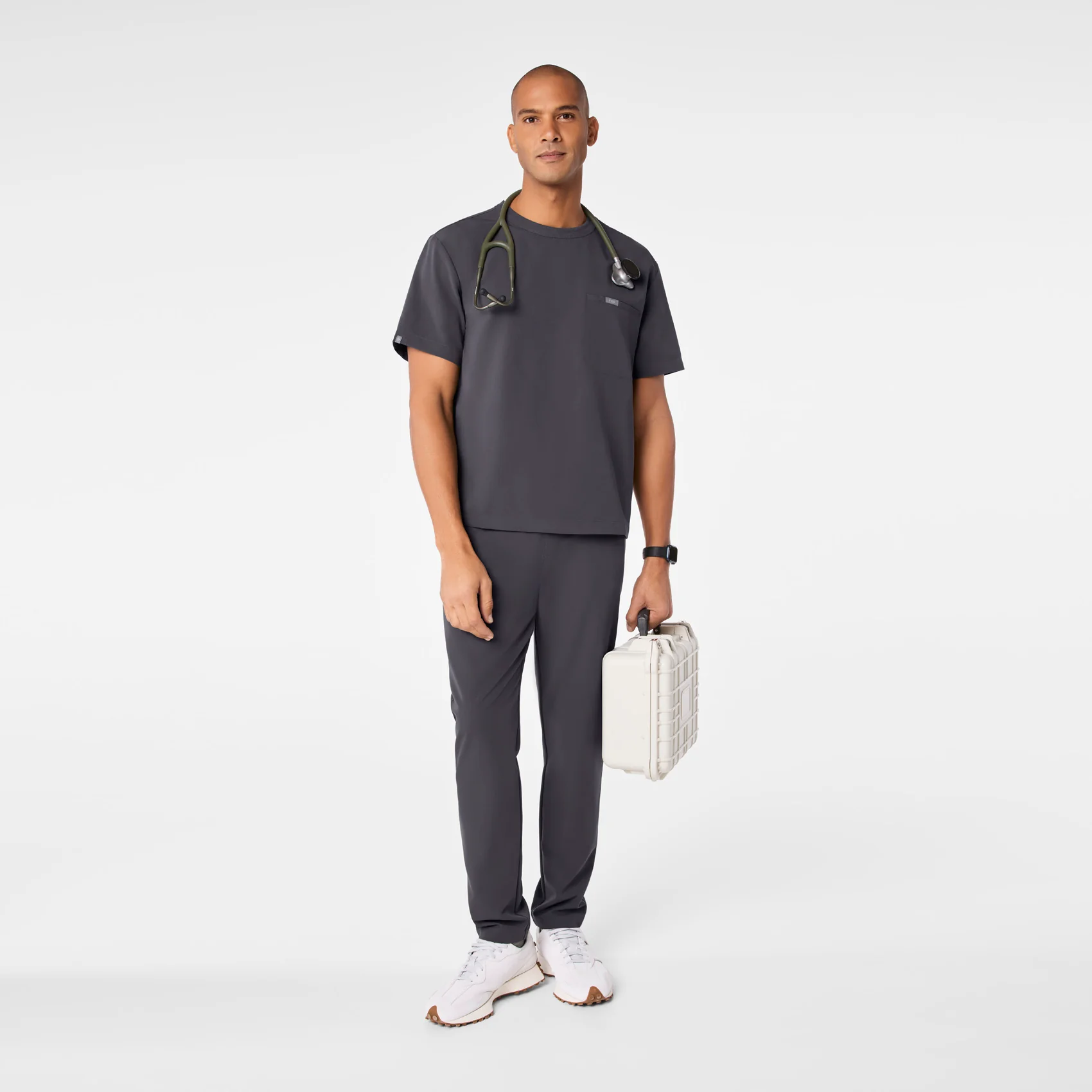 9784-men-s-charcoal-easton-relaxed-crewneck-scrub-top-5.webp men's Charcoal Easton Relaxed - Crewneck Scrub Top