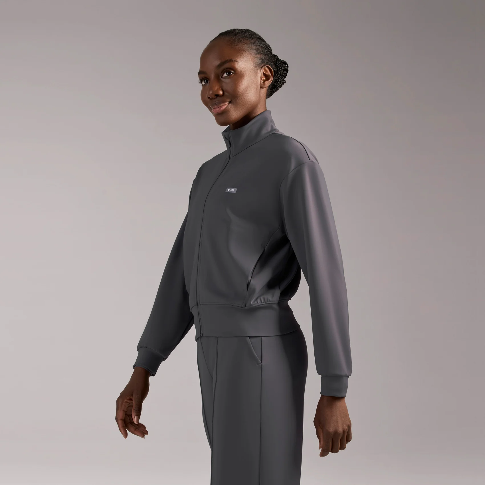 women's Charcoal Labelle FORMx Bomber -  Scrub Jacket™